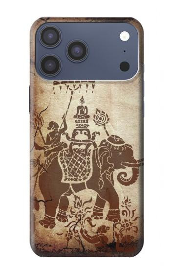 S2102 Art de la peinture thaïlandaise Bouddha sur Elephant Etui Coque Housse pour iPhone 17 Pro Max, 18 Pro Max