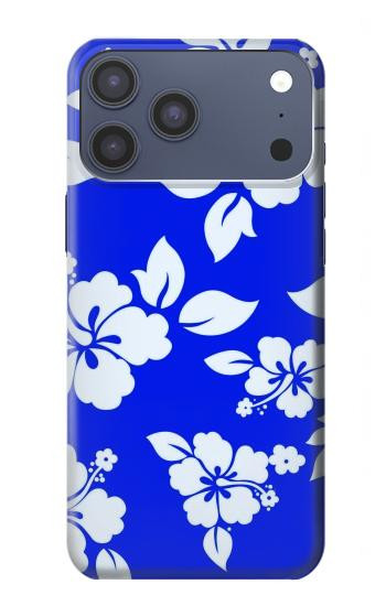 S2244 Motif Hawai Hibiscus Bleu Etui Coque Housse pour iPhone 17 Pro Max