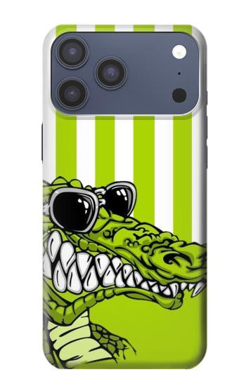 S2323 Crocodile vert drôle d'alligator Etui Coque Housse pour iPhone 17 Pro Max
