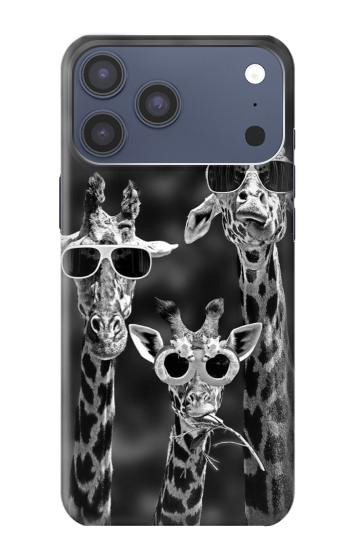 S2327 Girafes avec lunettes de soleil Etui Coque Housse pour iPhone 17 Pro Max