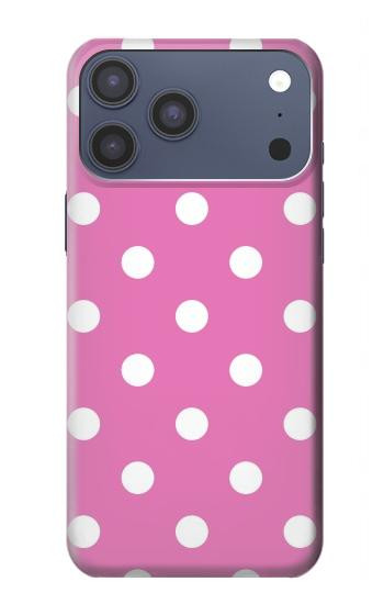 S2358 Rose à pois Etui Coque Housse pour iPhone 17 Pro Max, 18 Pro Max