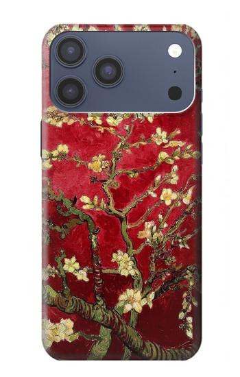 S2414 Rouge Fleur amandier Van Gogh Etui Coque Housse pour iPhone 17 Pro Max, 18 Pro Max