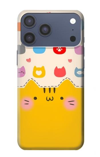 S2442 Chat mignon drôle Dessin animé Etui Coque Housse pour iPhone 17 Pro Max