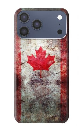 S2490 Canada Feuille d'érable Drapeau Texture Etui Coque Housse pour iPhone 17 Pro Max, 18 Pro Max