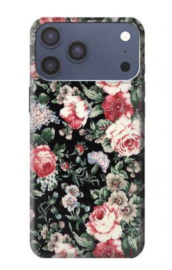 S2727 Motif Rose millésimé Etui Coque Housse pour iPhone 17 Pro Max, 18 Pro Max