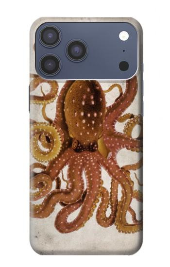 S2801 millésimé Poulpe Etui Coque Housse pour iPhone 17 Pro Max, 18 Pro Max