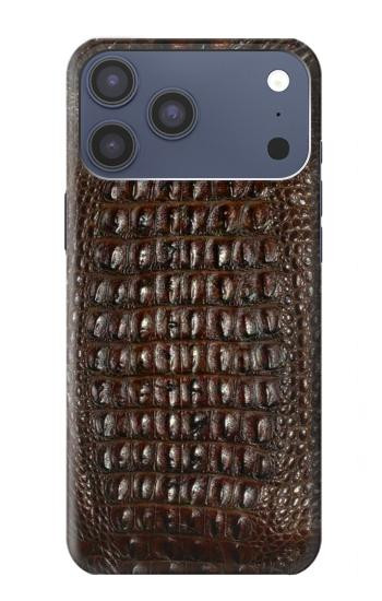 S2850 Imprimé alligator marron Peau graphique Etui Coque Housse pour iPhone 17 Pro Max