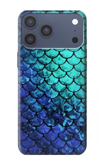 S3047 Vert Sirène écailles de poisson Etui Coque Housse pour iPhone 17 Pro Max, 18 Pro Max
