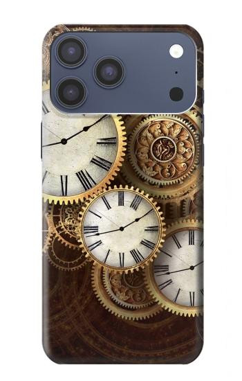S3172 Horloge or Etui Coque Housse pour iPhone 17 Pro Max