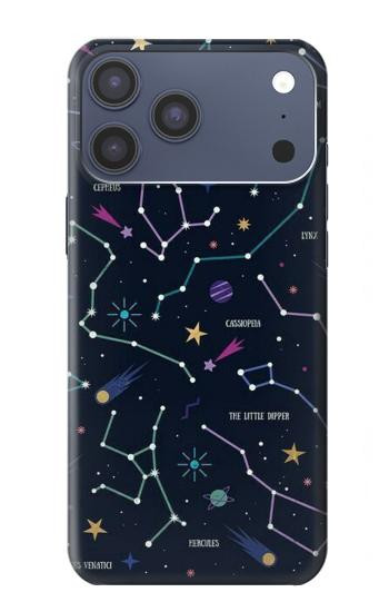 S3220 Carte Zodiaque étoiles Constellations Etui Coque Housse pour iPhone 17 Pro Max