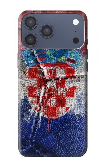 S3313 Croatie Drapeau graphique Football Millésime Etui Coque Housse pour iPhone 17 Pro Max, 18 Pro Max