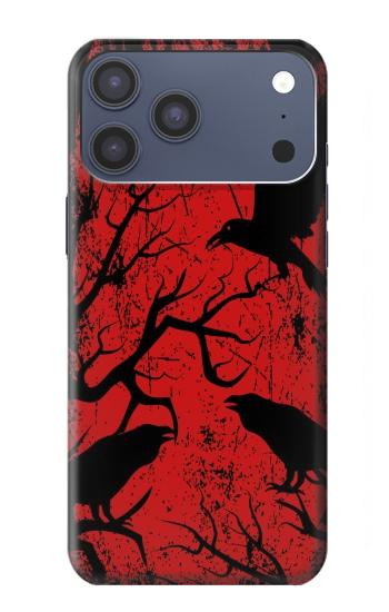 S3325 Corbeau Noir Sang Arbre Etui Coque Housse pour iPhone 17 Pro Max