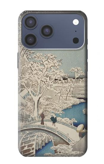 S3350 Utagawa Hiroshige Tambour Pont Yuhi Hill à Meguro Etui Coque Housse pour iPhone 17 Pro Max