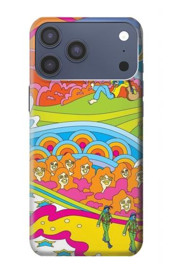 S3407 hippie Art Etui Coque Housse pour iPhone 17 Pro Max, 18 Pro Max