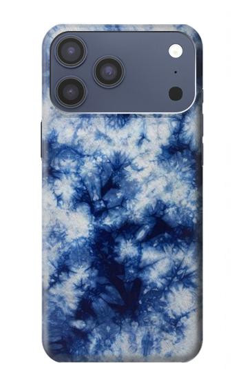 S3439 Tissu Indigo Tie Dye Etui Coque Housse pour iPhone 17 Pro Max