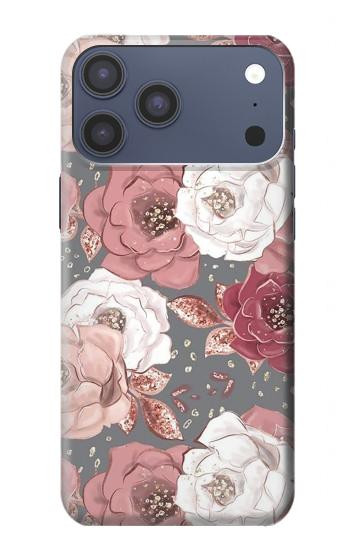 S3716 Motif floral rose Etui Coque Housse pour iPhone 17 Pro Max