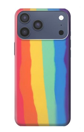 S3799 Arc-en-ciel aquarelle vertical mignon Etui Coque Housse pour iPhone 17 Pro Max