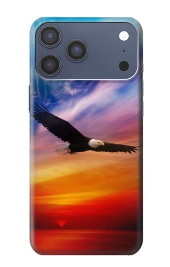 S3841 Pygargue à tête blanche volant dans un ciel coloré Etui Coque Housse pour iPhone 17 Pro Max, 18 Pro Max