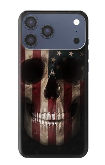 S3850 Crâne de drapeau américain Etui Coque Housse pour iPhone 17 Pro Max
