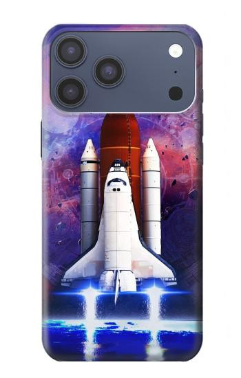 S3913 Navette spatiale nébuleuse colorée Etui Coque Housse pour iPhone 17 Pro Max, 18 Pro Max