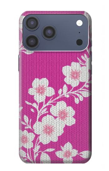 S3924 Fond rose fleur de cerisier Etui Coque Housse pour iPhone 17 Pro Max