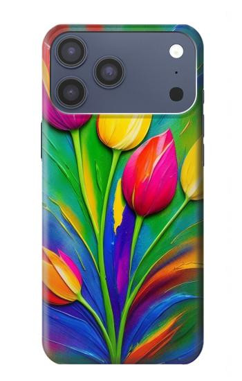 S3926 Peinture à l'huile de tulipe colorée Etui Coque Housse pour iPhone 17 Pro Max