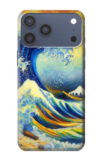 S4005 Peinture à l'huile Grandes vagues Etui Coque Housse pour iPhone 17 Pro Max