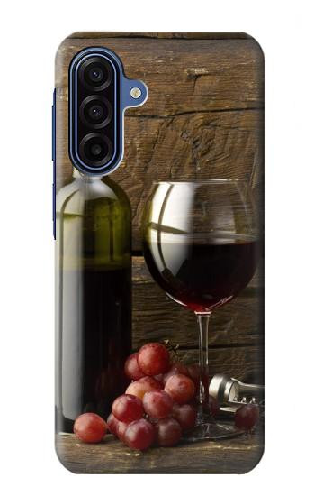 S1316 Raisins Bouteille et un verre de vin rouge Etui Coque Housse pour Samsung Galaxy A17