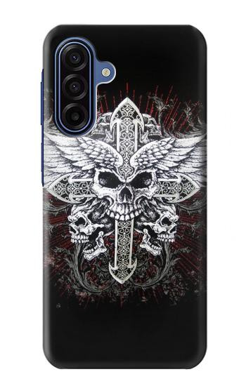S1434 Crâne Tatouage Motard Aile Etui Coque Housse pour Samsung Galaxy A17
