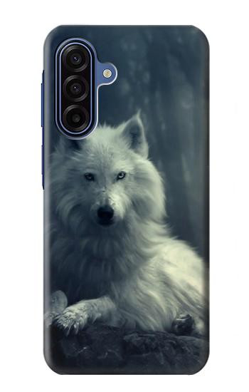 S1516 Loup blanc Etui Coque Housse pour Samsung Galaxy A17