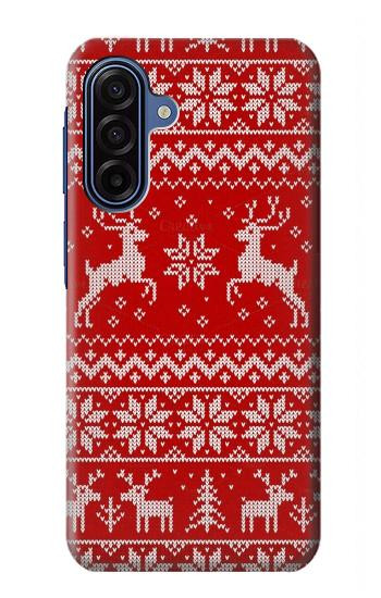 S2835 Renne Motif Tricoté Noël Etui Coque Housse pour Samsung Galaxy A17