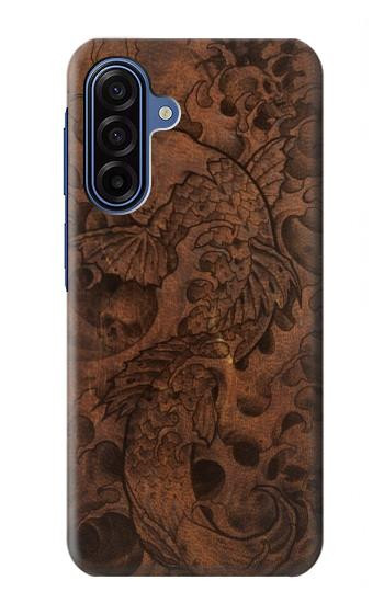 S3405 Graphique poisson Tatouage cuir Imprimer Etui Coque Housse pour Samsung Galaxy A17, A18