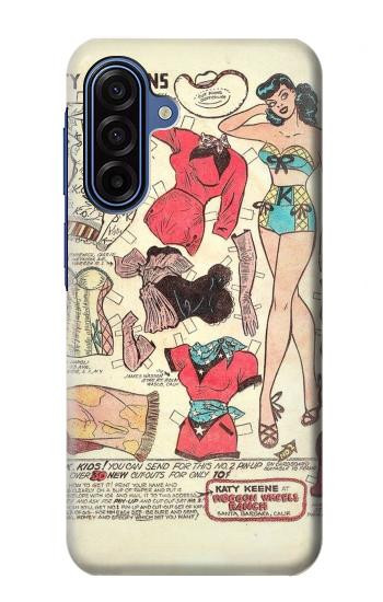 S3820 Poupée de papier de mode de cow-girl vintage Etui Coque Housse pour Samsung Galaxy A17