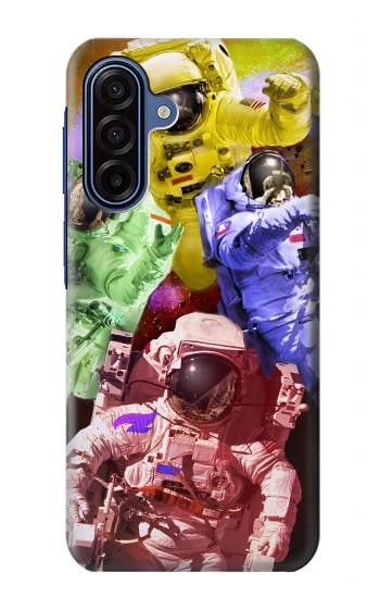 S3914 Galaxie colorée de costume d'astronaute de nébuleuse Etui Coque Housse pour Samsung Galaxy A17