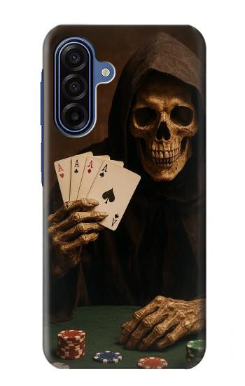S3994 Gagner au poker avec la Faucheuse Etui Coque Housse pour Samsung Galaxy A17