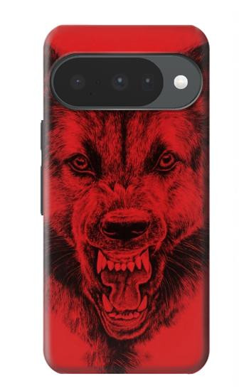 S1090 Rouge Loup Etui Coque Housse pour Google Pixel 10, 10 Pro
