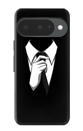S1591 Anonymous Homme en Costume Noir Etui Coque Housse pour Google Pixel 10, 10 Pro