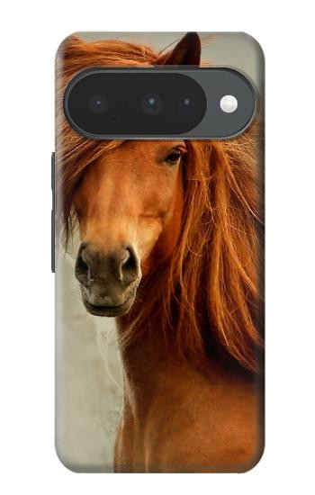 S1595 Beau cheval marron Etui Coque Housse pour Google Pixel 10, 10 Pro