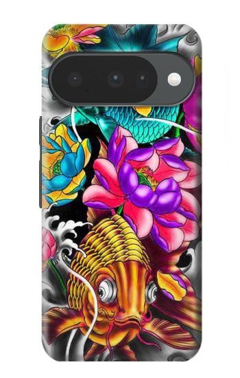 S1630 Poissons japonais Oriental Tatouage Etui Coque Housse pour Google Pixel 10, 10 Pro