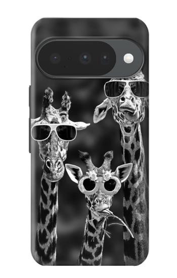S2327 Girafes avec lunettes de soleil Etui Coque Housse pour Google Pixel 10, 10 Pro