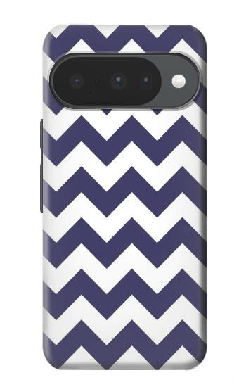 S2345 Marine Bleu Shavron Zig zag Etui Coque Housse pour Google Pixel 10, 10 Pro