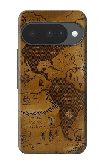 S2861 Carte antique du monde Etui Coque Housse pour Google Pixel 10, 10 Pro