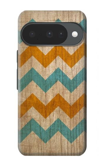 S3033 Bois Chevron Imprimé millésimé Graphic Etui Coque Housse pour Google Pixel 10, 10 Pro