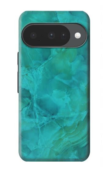 S3147 Aqua Marbre Pierre Etui Coque Housse pour Google Pixel 10, 10 Pro