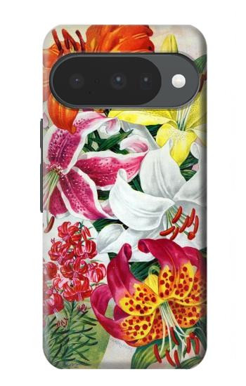 S3205 Fleurs Art Retro Etui Coque Housse pour Google Pixel 10, 10 Pro