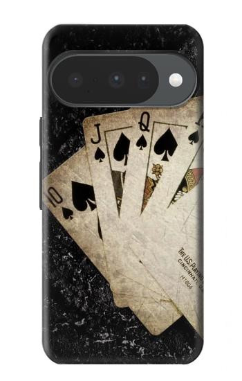 S3231 Cartes royales millésimé Flush droite Etui Coque Housse pour Google Pixel 10, 10 Pro