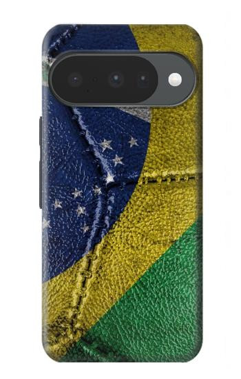 S3297 Brésil Drapeau graphique Football Millésime Etui Coque Housse pour Google Pixel 10, 10 Pro