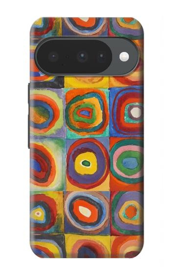S3409 Carrés cercles concentriques Etui Coque Housse pour Google Pixel 10, 10 Pro