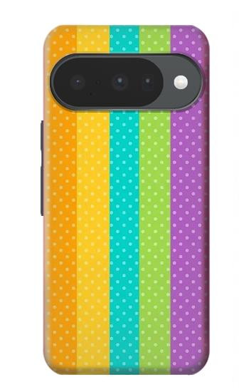 S3678 Vertical arc-en-ciel coloré Etui Coque Housse pour Google Pixel 10, 10 Pro
