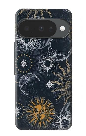 S3702 Lune et soleil Etui Coque Housse pour Google Pixel 10, 10 Pro